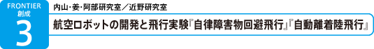 航空ロボットの開発と飛行実験『自律障害物回避飛行』『自動離着陸飛行』